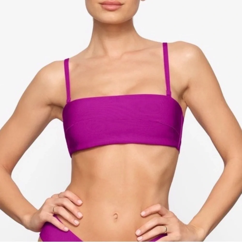 NWT | Skims | Swim Knit Bandeau Strapless Bikini Top in Lollipop Pink - Size 4X